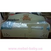 Кроватка диванчик Мишки с ящиком и бортиком MebelKon 80x170