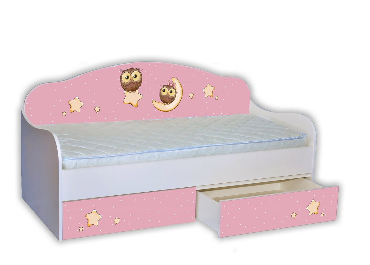 Кровать детская 160 на 80 розовая с бортиками