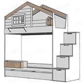 Двоярусне ліжко будиночок Штутгарт Fmebel