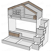 Двоярусне ліжко будиночок Штутгарт Fmebel