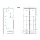 Двухъярусная кровать для взрослых со шкафом Хельсинки-3 Fmebel 140x200, 160x200