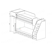 Двоярусне ліжко з шафою Гельсінкі Fmebel 90x200