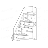 Двоярусне ліжко з шафою Гельсінкі Fmebel 90x200